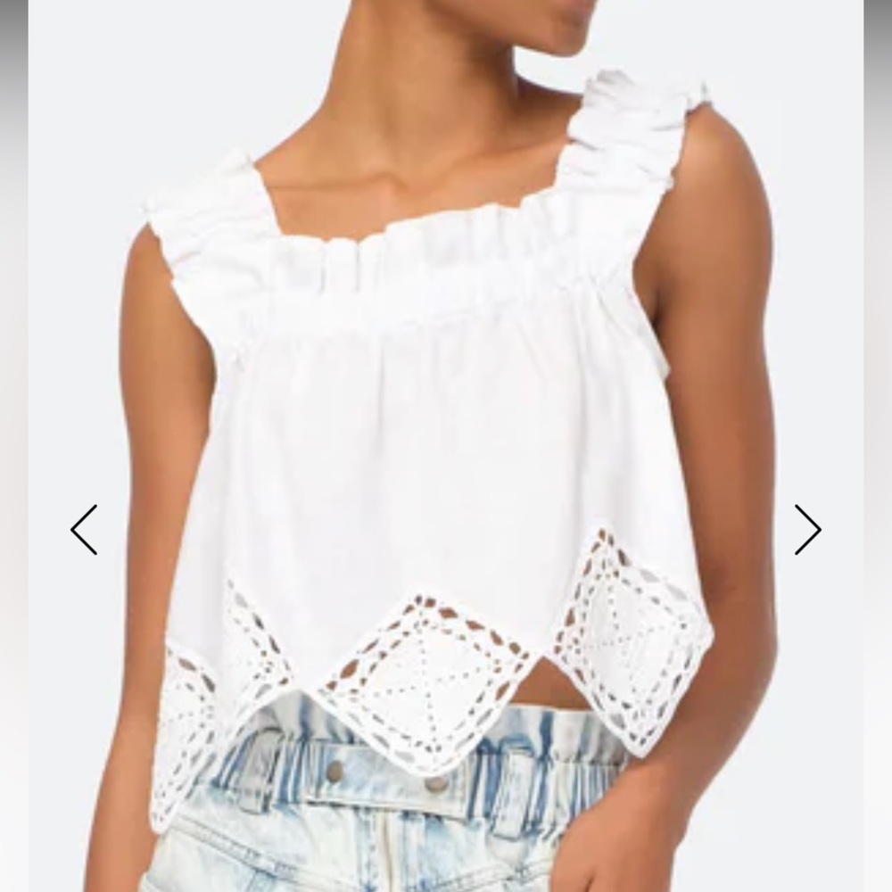 Sea NY Linen and Crochet Cropped Tank Size M